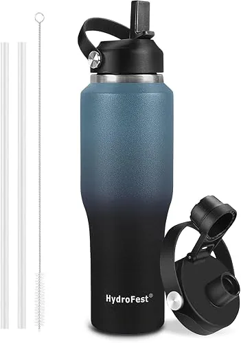 hydrofest 32oz insulated water bottle with straw green
