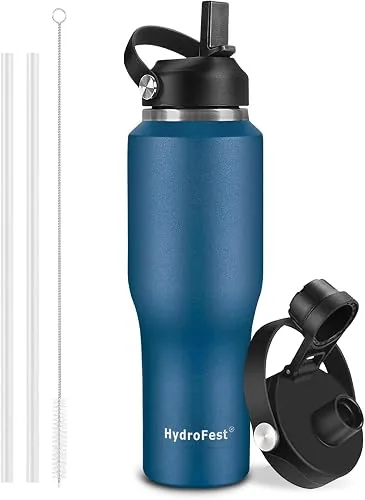 hydrofest 32oz insulated water bottle with straw pink